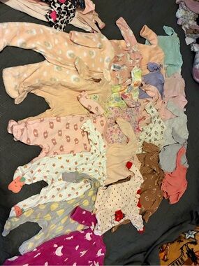 Assorted Pink and Pastel Kids One-Piece Pajamas - Brand Unspecified